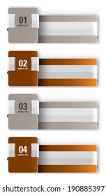 Vector Numbered Banners with Ribbons. Eps10 Format.