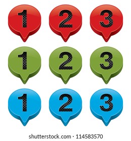 vector numbered icons, labels
