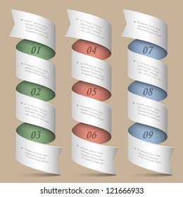 Vector numbered ribbons-banners. Modern design template