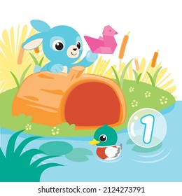 vector numbering illustration book for infant and toddler