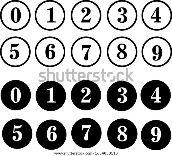 Vector Numbers 0 9 Circle Borders Stock Vector (Royalty Free ...