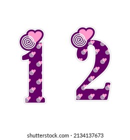 vector numbers 1 and 2 printable designs