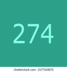 vector of numbers "274" with light background. Fit for your poster, banner, or numbers and letters project.