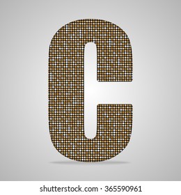 Vector numbers and alphabet. Sequin sings. Sparkle, mosaic, glitter letter. Eps 10.