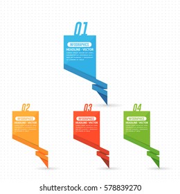 Vector Numbers Banner Template, Multicolored Web Pricing Tables Design. Website Info Presentation