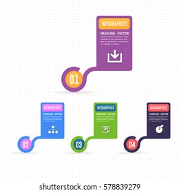Vector Numbers Banner Template, Multicolored Web Pricing Tables Design. Website Info Presentation