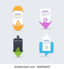 Vector Numbers Banner Template, Multicolored Web Pricing Tables Design. Website Info Presentation Set