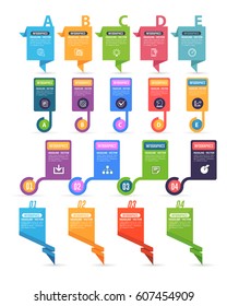 Vector Numbers Banner Template, Multicolored Web Pricing Tables Design. Website Info Presentation Set