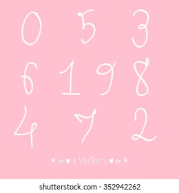 Vector Numbers and Basic Math Signs. Illustration EPS10 great for any use.