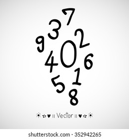 Vector Numbers and Basic Math Signs. Illustration EPS10 great for any use.
