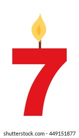 Vector numbers candles in flat style
