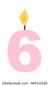 Vector numbers candles in flat style