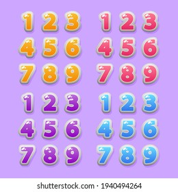 Vector numbers for graphic design.