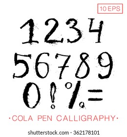 Vector numbers hand-drawn Cola Pen 