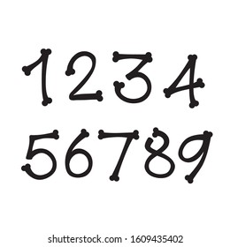 Vector numbers isolated on white background