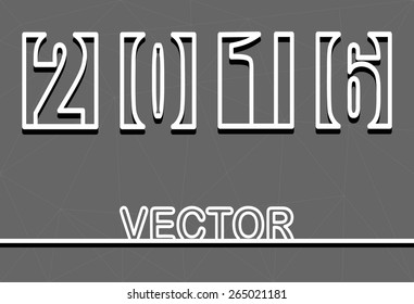 Vector numbers of the new year 2016 and space for text. Flat design.Banners
