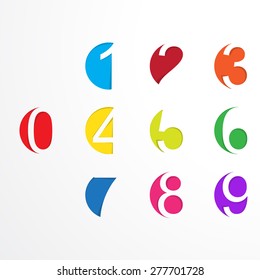 Vector numbers from number set. Eps 10 illustration.