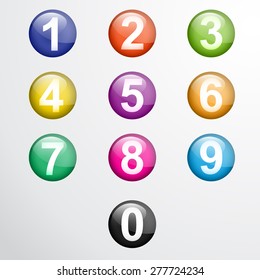 Vector numbers from number set. Eps 10 illustration.