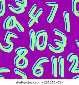 Vector - numbers one to eleven seamless pattern.