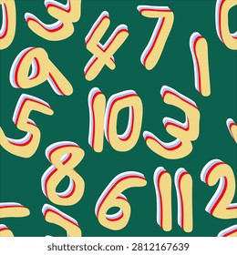 Vector - numbers one to eleven seamless pattern.