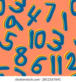 Vector - numbers one to eleven seamless pattern.