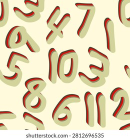 Vector - numbers one to eleven seamless pattern.