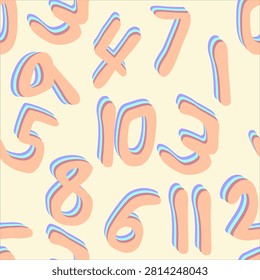 Vector - numbers one to eleven seamless pattern.