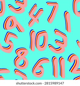 Vector - numbers one to eleven seamless pattern.
