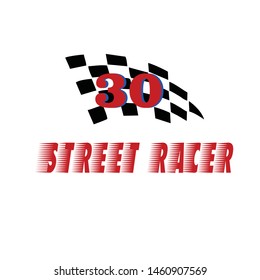 Vector numbers of racers with white backgrounds