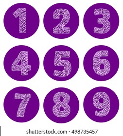 Vector numbers set. Vector design template elements. Set abstract numeric font numbers for abstract art