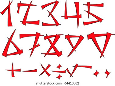vector numbers set east style