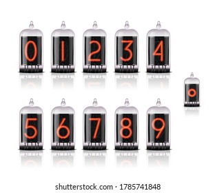 Vector numbers for vintage steampunk style lamp clock