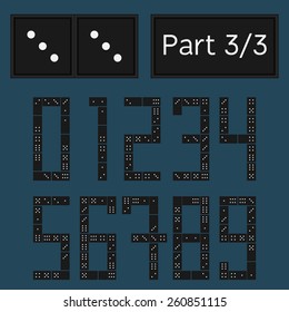 Vector numerals built of dominoes. Part 3 of 3.