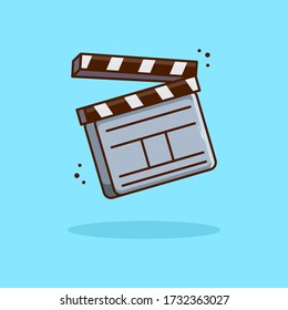Numerador vectorial para grabar películas en un fondo aislado. Icono de dibujos animados que se puede utilizar en temas de películas. Cine, películas, entretenimiento. Adecuado para página web, banner, volante, pegatina, tarjeta. 
