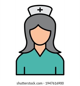 Vector Nurse Outline Icon Design
