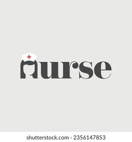 Vector nurse text logo design