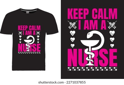 vector Nurse T-shirt Design template