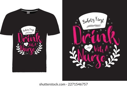 vector Nurse T-shirt Design template