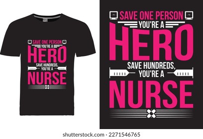 vector Nurse T-shirt Design template