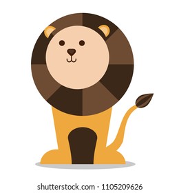 Vector nursery cute wild mammal animal lion