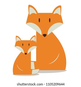 Vector nursery cute wild mammal animal fox