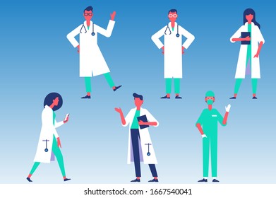 vector of nurses and health staff doctors