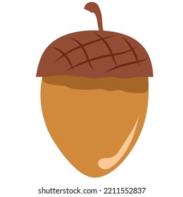 Vector nut icon. Nut clipart isolated on white. Acorn illustration. 