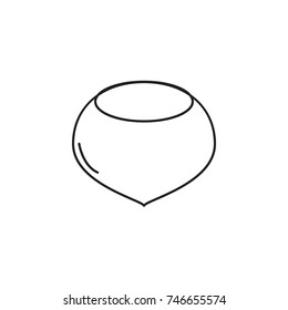 Vector Nut icon. Farm fruit element. Premium quality graphic design. Signs, outline symbols collection, simple thin line icon for websites, web design, mobile, info graphics icon on white background
