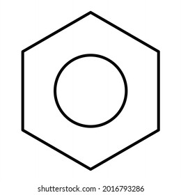 Vector Nut Outline Icon Design
