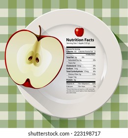 Vector Of Nutrition Facts Apple