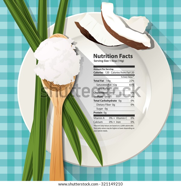 Vector Nutrition Facts One Tbsp Coconut Stock Vector Royalty Free