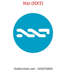 Vector Nxt (NXT) digital cryptocurrency logo. Nxt (NXT) icon. Vector illustration isolated on white background.
