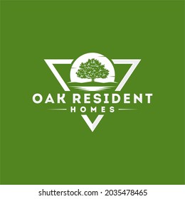 Vector oak tree logo template. great logo design to symbolize property or real estate business