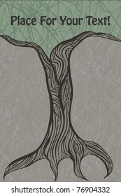 vector oak tree trunk  with place for your text at the top